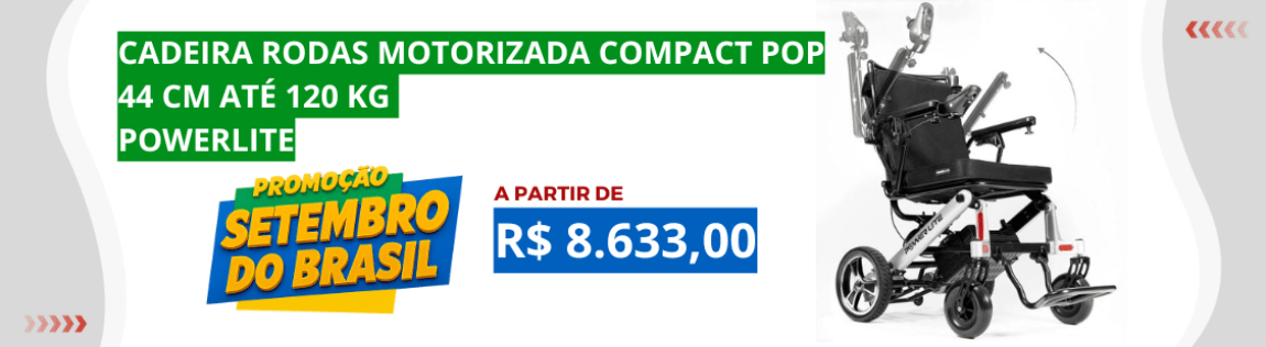 Setembro | Cadeira Rodas Motorizada Compact Pop 44 Cm Ate 120 Kg Powerlite