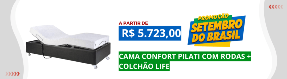 Setembro | CAMA CONFORT PILATI COM RODAS + COLCHÃO LIFE