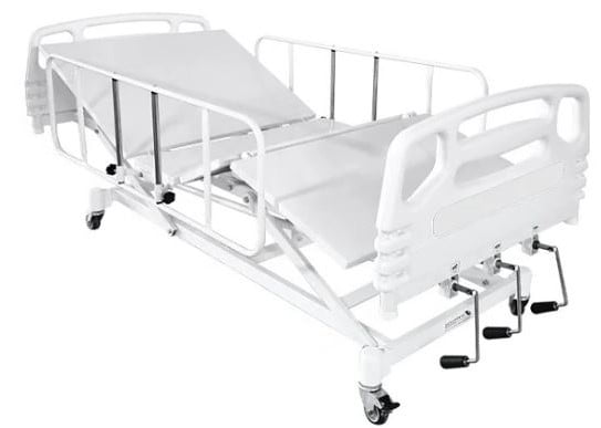 Cama Hospitalar Manual Com Elevação De Leito E Cabeceira ABS PRATICE