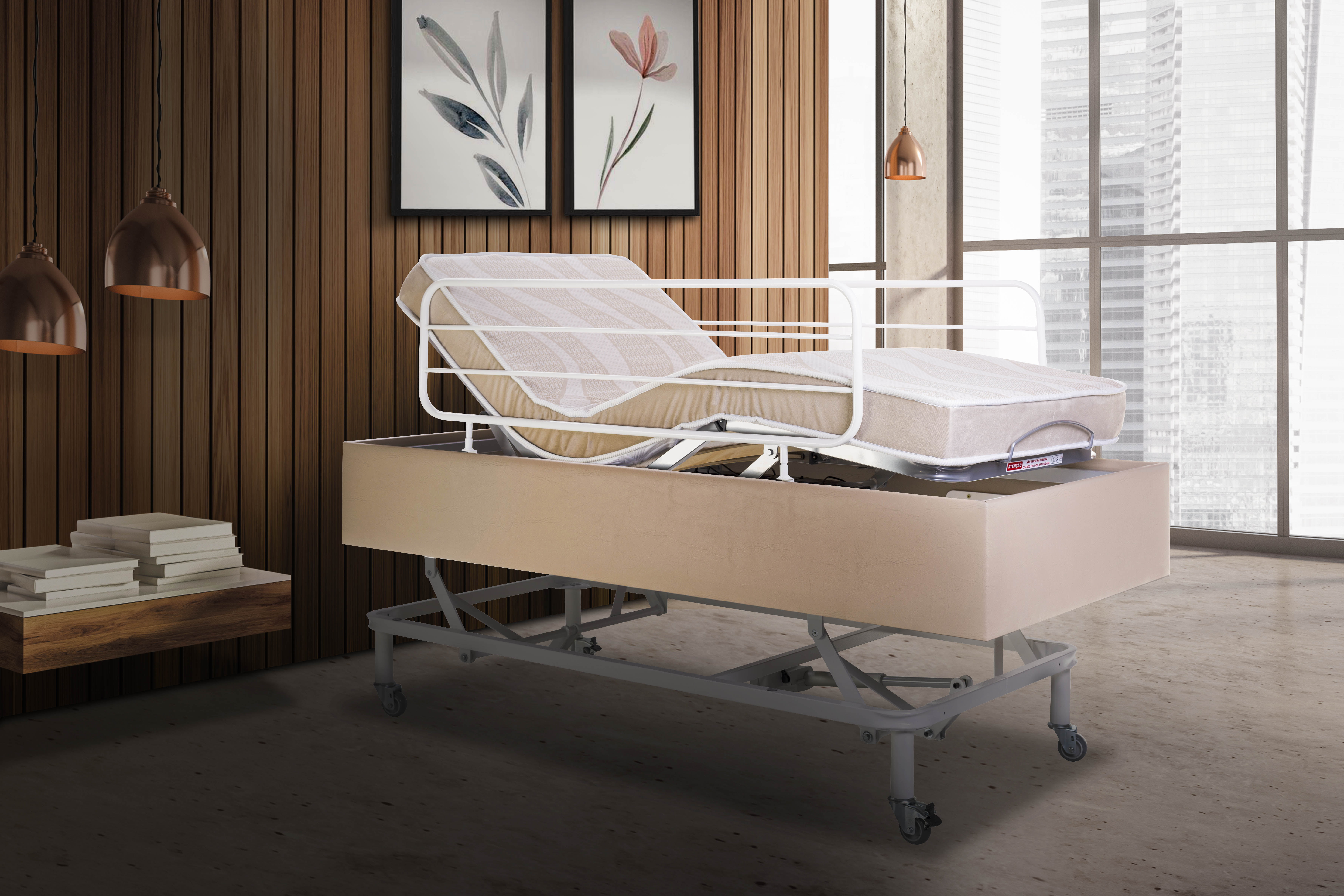 Cama Motorizada Com Elevação De Leito Pilati Confort+Colchão Life