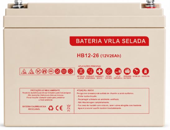 Bateria 12V 26Ah para Cadeira de Rodas Motorizada e Scooter