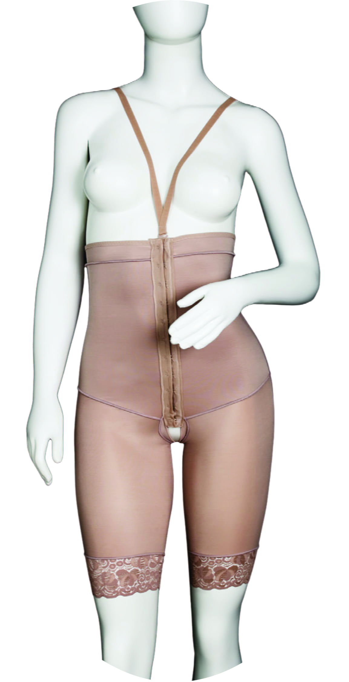 Cinta Abdominal Com Pernas, Sem Busto E Abertura Frontal Com Colchetes De Dupla Regulagem - La Belle