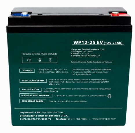 Bateria selada EV 12V 25AH VRLA para cadeira de rodas motorizada