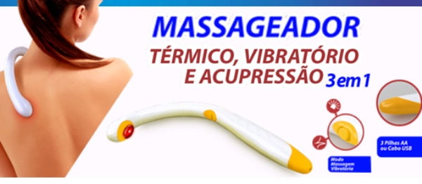 Massageador Vibratório Ergonômico 3 Em 1