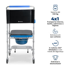 Cadeira De Banho Dobrável 150 Kg D50 Dellamed										