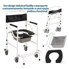 CADEIRA DE BANHO DOBRÁVEL BE ATÉ 120 KG ORTOBRAS