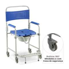 Cadeira Banho D45 Em Aço Até 150 KG - Dellamed