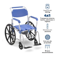 CADEIRA BANHO EM ALUMINIO DESMONTAVEL D65 150 KG DELLAMED