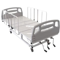 Cama Hospitalar Manual Com Elevação De Leito E Cabeceira ABS PRATICE