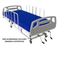 Cama Hospitalar Manual Com Elevação De Leito E Cabeceira ABS PRATICE