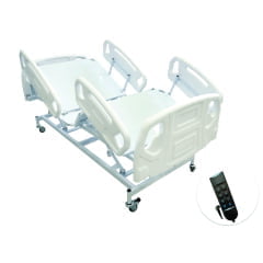 CAMA HOSPITALAR MOTORIZADA COM ELEVAÇÃO GRADES EM ABS PREMIUN