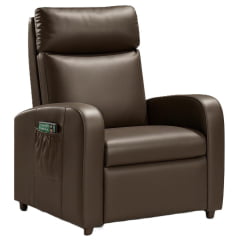 POLTRONA RECLINAVEL FLORENCA COURINO MARROM LUAPA